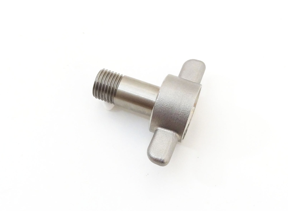 Adapter 5/8" I auf 1/4" A mit Flügelmutter und Rohradapter (Edelstahl)